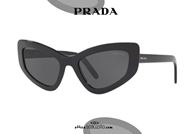 shop online New PRADA SPR11V tight-fitting cat eye wrap-around sunglasses col. black otticascauzillo.com acquisto online Nuovo occhiale da sole a punta stretto avvolgente PRADA SPR11V col. nero
