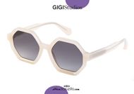 shop online New hexagonal sunglasses GIGI STUDIOS SHIRLEY 6455 white otticascauzillo.com acquisto online Nuovo occhiale da sole esagonale GIGI STUDIOS SHIRLEY 6455/8 bianco  