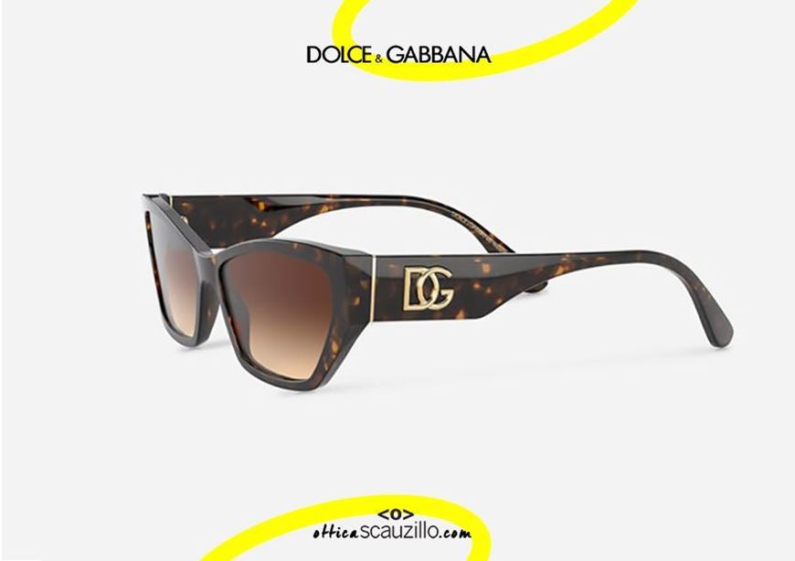 shop online New pointed square sunglasses Dolce & Gabbana Monogram VG4375 col. brown havana. otticascauzillo.com  Nuovo occhiale da sole squadrato a punta Dolce & Gabbana Monogram VG4375 col. havana marrone