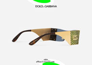 shop online New narrow rectangular mask sunglasses Dolce & Gabbana SicilianJungle VG2263 col. gold otticascauzillo.com acquisto online Nuovo occhiale da sole a mascherina rettangolare stretto Dolce&Gabbana SicilianJungle VG2263 col. oro