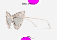 shop online New pointed crystals sunglasses catwalk Dolce&Gabbana Chrystal's Rain Silver otticascauzillo.com acquisto online Nuovo occhiale da sole cristalli a punta sfilata Dolce&Gabbana Chrystal's Rain Argento	