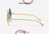 shop online New pearls round metal sunglasses Dolce&Gabbana VG2252 col. gold otticascauzillo.com Nuovo occhiale da sole rotondo metallo con perle Dolce&Gabbana VG2252 col. oro