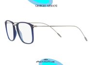 shop online New thin rectangular GIORGIO ARMANI AR7147 5088 blue and silver eyeglasses otticascauzillo.com acquisto online Nuovo occhiale da vista rettangolare sottile GIORGIO ARMANI AR7147  5088 blu e argento