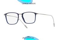 shop online New thin rectangular GIORGIO ARMANI AR7147 5088 blue and silver eyeglasses otticascauzillo.com acquisto online Nuovo occhiale da vista rettangolare sottile GIORGIO ARMANI AR7147  5088 blu e argento