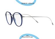 shop online New large round eyeglasses GIORGIO ARMANI AR7148 5088 blue and silver otticascauzillo.com acquisto online Nuovo occhiale da vista tondo grande GIORGIO ARMANI AR7148  5088 blu e argento