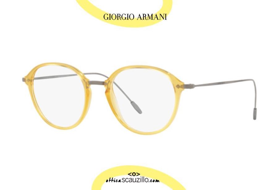 shop online New large round eyeglasses GIORGIO ARMANI AR7148 5636 honey and silver otticascauzillo.com acquisto online Nuovo occhiale da vista tondo grande GIORGIO ARMANI AR7148  5636 miele