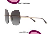 shop online Dolce and Gabbana DG2204 oversized rimless sunglasses col. 12988G rose gold otticascauzillo.com acquisto online Occhiale da sole senza montatura oversize Dolce e Gabbana DG2204 col. 12988G oro rosa