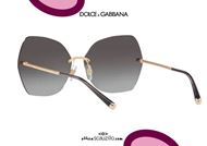 shop online Dolce and Gabbana DG2204 oversized rimless sunglasses col. 12988G rose gold otticascauzillo.com acquisto online Occhiale da sole senza montatura oversize Dolce e Gabbana DG2204 col. 12988G oro rosa