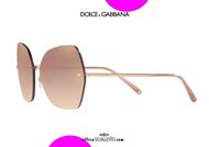 shop online Dolce&Gabbana DG2204 oversized rimless sunglasses col. 12986F pink otticascauzillo.com acquisto online Occhiale da sole senza montatura oversize Dolce&Gabbana DG2204 col. 12986F rosa