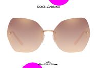 shop online Dolce&Gabbana DG2204 oversized rimless sunglasses col. 12986F pink otticascauzillo.com acquisto online Occhiale da sole senza montatura oversize Dolce&Gabbana DG2204 col. 12986F rosa