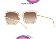 shop online Square metal sunglasses Dolce&Gabbana DG2225 filigree col. gold otticascauzillo.com acquisto online Occhiale da sole metallo quadrato con filigrana Dolce&Gabbana DG2225 col. oro