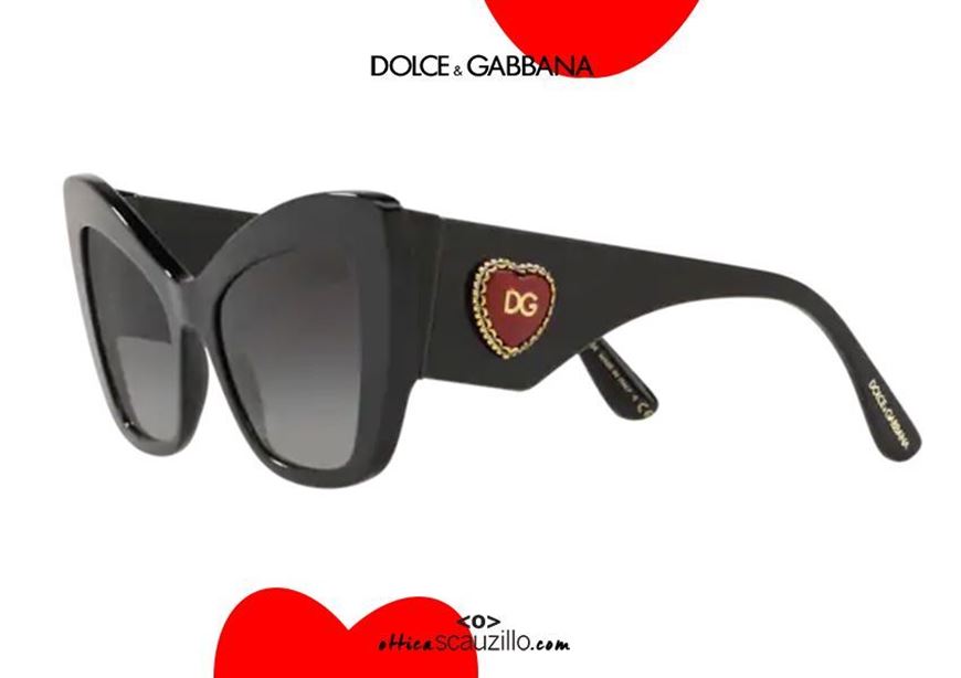 Dolce&Gabbana pointy sunglasses cat eye heart logo DG4349 col. 501 black |  Occhiali | Ottica Scauzillo