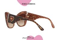 shop online Dolce&Gabbana pointy oversize sunglasses cat eye Heart logo DG4349 col. 320413 brown otticascauzillo.com acquisto online nuovo Occhiale da sole a punta cat eye spessorato con logo a cuore DG4349 col. 320413 marrone