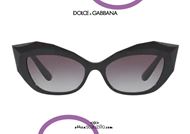 shop online Dolce&Gabbana narrow pointed 3D cat eye sunglasses DG6123 col. 501 black otticascauzillo.com acquisto online Occhiale da sole cat eye stretto a punta DG6123 col. 501 nero 