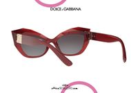 shop online Dolce&Gabbana narrow pointed 3D cat eye sunglasses DG6123 col. 15518G burgundy otticascauzillo.com acquisto online Occhiale da sole cat eye stretto a punta DG6123 col. 15518G bordeaux