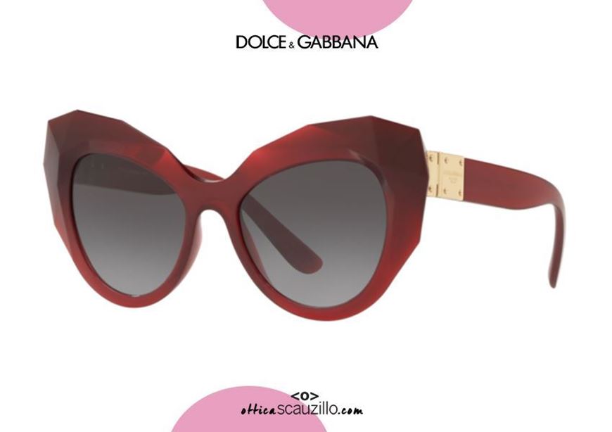 Dolce&Gabbana butterfly diamond effect sunglasses DG6122 col. 15518G  burgundy | Occhiali | Ottica Scauzillo