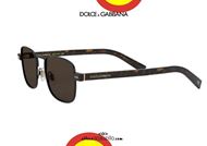shop online Square black metal sunglasses Dolce&Gabbana DG2222 col. 110673 havana brown otticascauzillo.com acquisto online Occhiale da sole quadrato metallo nero Dolce&Gabbana DG2222 col. 110673 marrone havana