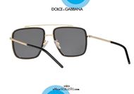 shop online Squared metal double bridge sunglasses Dolce&Gabbana DG2220 col. 0281 gold black otticascauzillo.com acquisto online Occhiale da sole squadrato metallo doppio ponte Dolce&Gabbana DG2220 col. 02/81 oro e nero