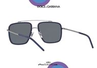 shop online Squared metal double bridge sunglasses Dolce&Gabbana DG2220 col. 0480 blue otticascauzillo.com acquisto online Occhiale da sole squadrato metallo doppio ponte Dolce&Gabbana DG2220 col. 04/80 blu