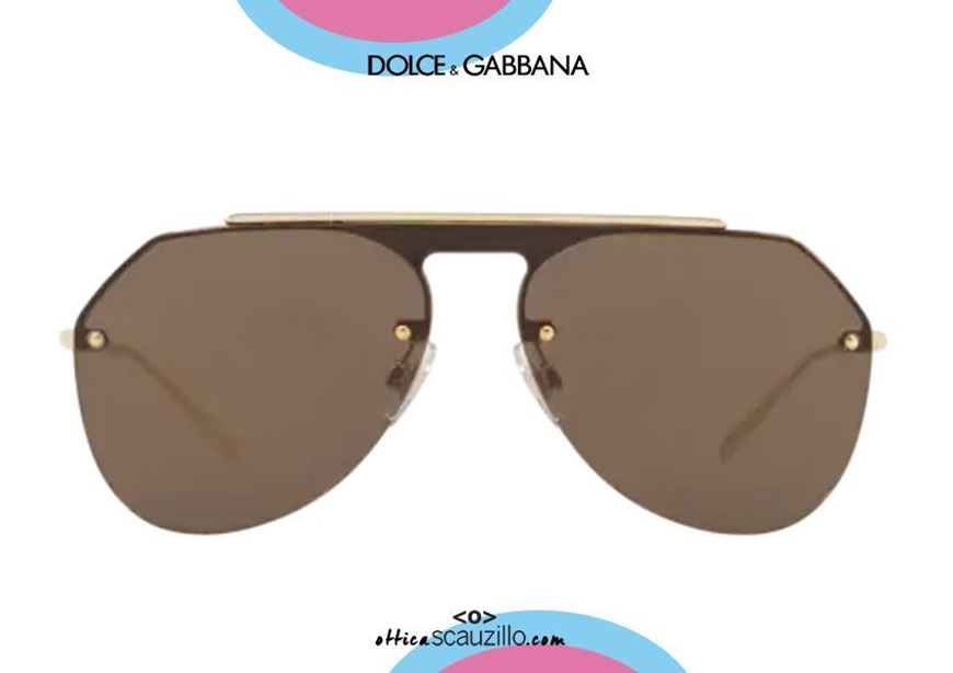 Dolce&Gabbana DG2213 rimless aviator sunglasses col. 02/73 brown gold |  Occhiali | Ottica Scauzillo
