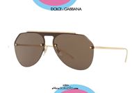 shop online Dolce&Gabbana DG2213 rimless aviator teardrop sunglasses col. 02 73 brown gold otticascauzillo.com acquisto online Occhiale da sole aviator a goccia senza montatura Dolce&Gabbana DG2213 col. 02/73 oro marrone