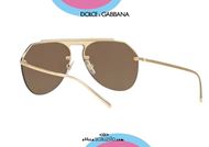 shop online Dolce&Gabbana DG2213 rimless aviator teardrop sunglasses col. 02 73 brown gold otticascauzillo.com acquisto online Occhiale da sole aviator a goccia senza montatura Dolce&Gabbana DG2213 col. 02/73 oro marrone