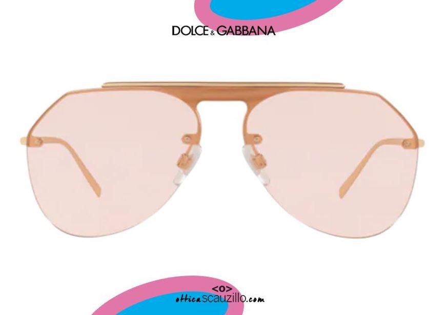 shop online Dolce&Gabbana DG2213 rimless aviator sunglasses col. 1330 rose gold otticascauzillo.com acquisto online Occhiale da sole aviator senza montatura Dolce&Gabbana DG2213 col. 1330 oro rosa