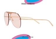 shop online Dolce&Gabbana DG2213 rimless teardrop aviator sunglasses col. 1330 rose gold otticascauzillo.com acquisto online Occhiale da sole aviator a goccia senza montatura Dolce&Gabbana DG2213 col. 1330 oro rosa
