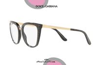 shop online Dolce&Gabbana DG3314 square point eyeglasses col. 3218 black streaked gold otticascauzillo.com acquisto online Occhiale da vista a punta squadrato Dolce&Gabbana DG3314 col. 3218 nero striato oro