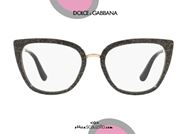 shop online Dolce&Gabbana DG3314 square point eyeglasses col. 3218 black streaked gold otticascauzillo.com acquisto online Occhiale da vista a punta squadrato Dolce&Gabbana DG3314 col. 3218 nero striato oro