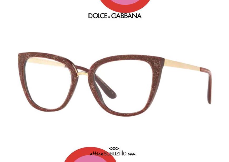 shop online Dolce&Gabbana DG3314 square point eyeglasses col. 3219 bordeaux gold otticascauzillo.com  acquisto online Occhiale da vista a punta squadrato Dolce&Gabbana DG3314 col. 3219 bordeaux oro
