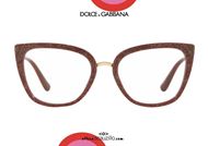 shop online Dolce&Gabbana DG3314 square point eyeglasses col. 3219 bordeaux gold otticascauzillo.com  acquisto online Occhiale da vista a punta squadrato Dolce&Gabbana DG3314 col. 3219 bordeaux oro