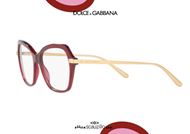 shop online Dolce&Gabbana DG3311 oversized square eyeglasses col. 3211 burgundy otticascauzillo.com acquisto online Occhiale da vista squadrato oversize Dolce&Gabbana DG3311 col. 3211 bordeaux e aste oro