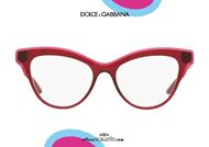 shop online Dolce&Gabbana DG3313 light cat eye eyeglasses col. 3211 burgundy otticascauzillo.com acquisto online Occhiale da vista cat eye leggero Dolce&Gabbana DG3313 col. 3211 bordeaux