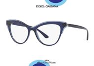 shop online Dolce&Gabbana DG3313 light cat eye eyeglasses col. 3094 blue otticascauzillo.com acquisto online Occhiale da vista cat eye leggero Dolce&Gabbana DG3313 col. 3094 blu 