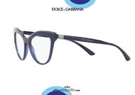 shop online Dolce&Gabbana DG3313 light cat eye eyeglasses col. 3094 blue otticascauzillo.com acquisto online Occhiale da vista cat eye leggero Dolce&Gabbana DG3313 col. 3094 blu 