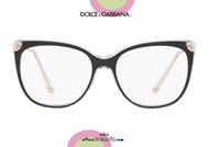shop online Gold rod squared eyeglasses Dolce&Gabbana DG3294 col.675 black and transparent otticascauzillo.com acquisto online nuovo Occhiale da vista squadrato asta oro Dolce&Gabbana DG3294 col. 675 nero e trasparente