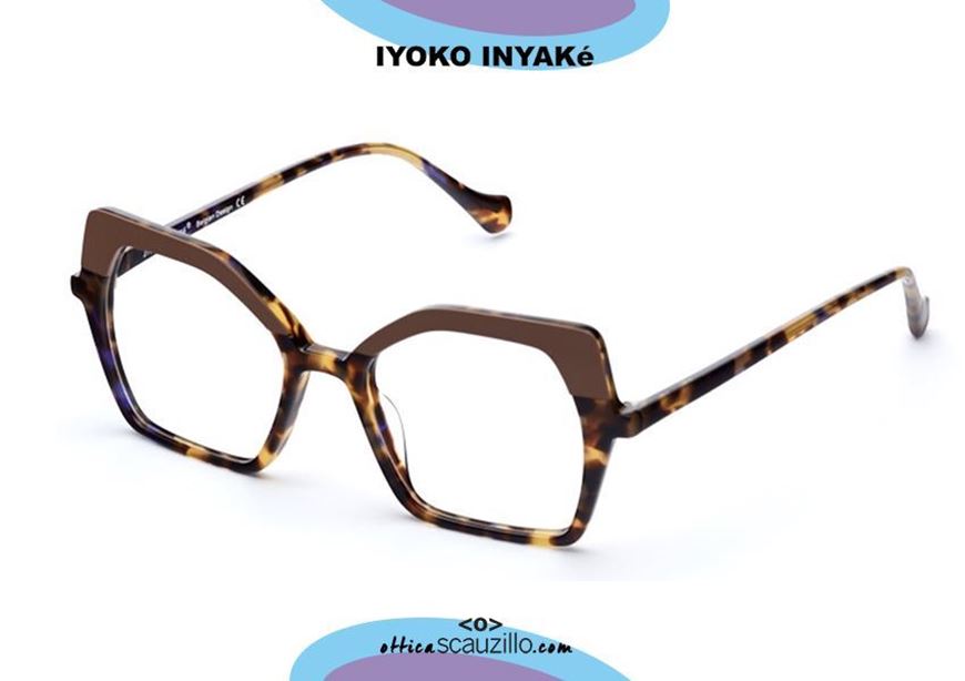 shop online Square metal tips eyeglasses IYOKO INYAKè IY814 col. Havana brown otticascauzillo.com acquisto online  Occhiale da vista squadrato con punte metallo IYOKO INYAKè IY814 col. marrone havana  