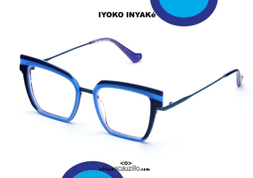shop online Pointed square eyeglasses IYOKO INYAKè IY815 col. blue and purple otticascauzillo.com acquisto online Occhiale da vista quadrato a punta IYOKO INYAKè IY815 col. blu e viola