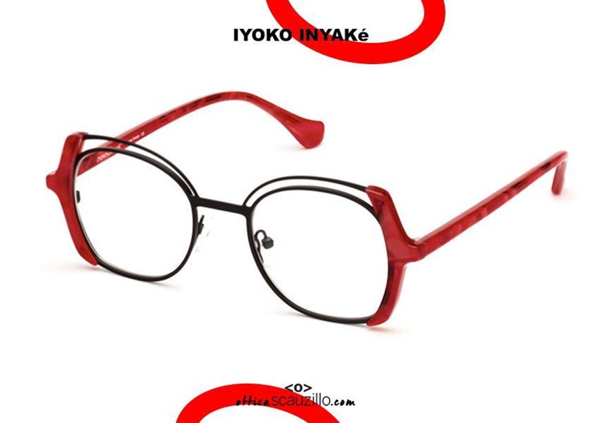 shop online Double metal front eyeglasses IYOKO INYAKè IY866 col. black and red otticascauzillo acquisto online Occhiale da vista frontale doppio metallo IYOKO INYAKè IY866 col. nero e rosso