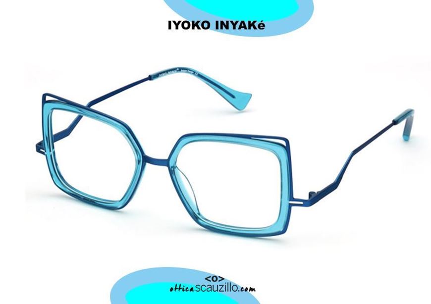 shop online Low rod metal eyeglasses IYOKO INYAKè IY874 col. blue and light blue otticascauzillo.com acquisto online Occhiale da vista metallo con asta bassa IYOKO INYAKè IY874 col. blu e celeste