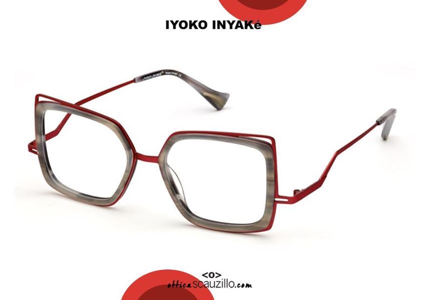 shop online Low red rod metal eyeglasses IYOKO INYAKè IY874 col. red and gray otticascauzillo.com acquisto online Occhiale da vista metallo con asta bassa IYOKO INYAKè IY874 col. rosso e grigio
