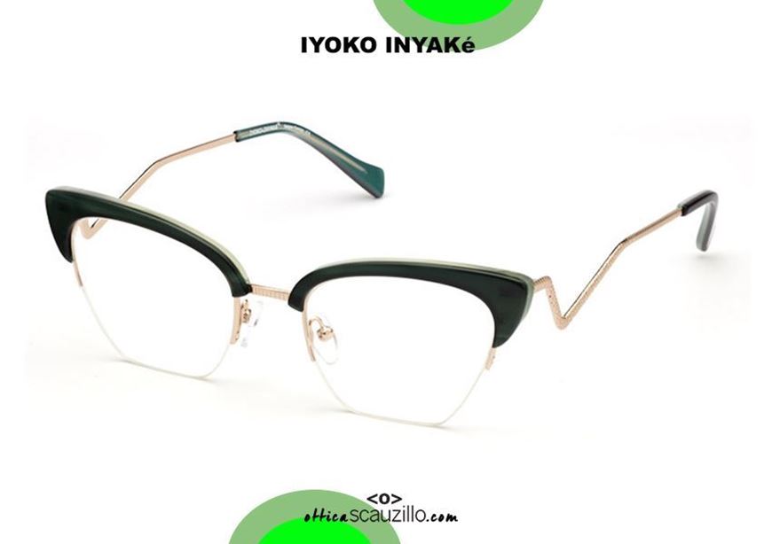 shop online Pointed eyeglasses rimless under IYOKO INYAKè IY862 col. green gold otticascauzillo.com acquisto online Occhiale da vista a punta senza montatura sotto IYOKO INYAKè IY862 col. verde oro