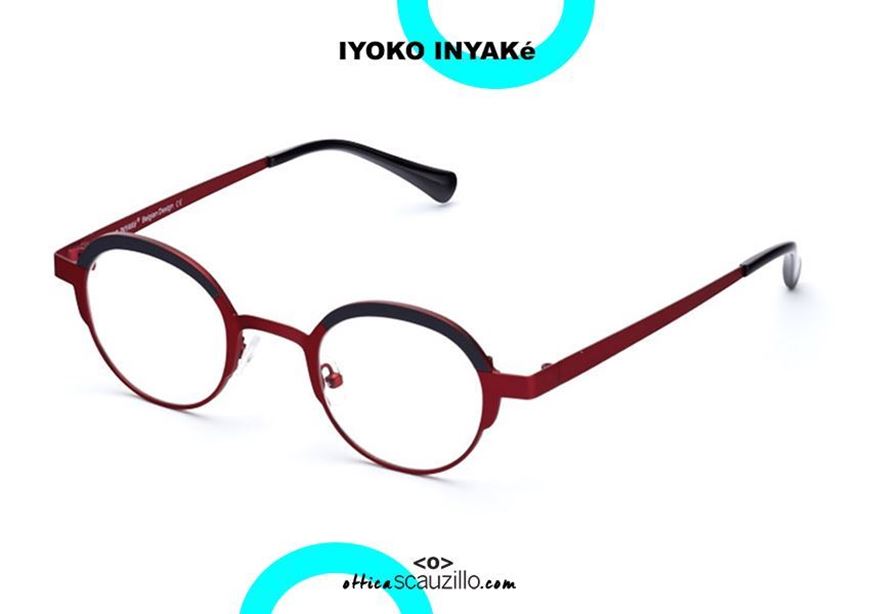 shop online Small metal round eyeglasses IYOKO INYAKè IY823 col. red otticascauzillo.com acquisto online Occhiale da vista tondo piccolo metallo IYOKO INYAKè IY823 col. rosso