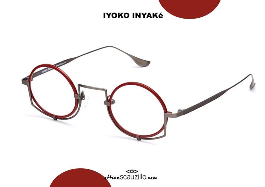 shop online Small metal round eyeglasses IYOKO INYAKè IY844 col. red and gray otticascauzillo.com acquisto online Occhiale da vista tondo piccolo metallo IYOKO INYAKè IY844 col. rosso e grigio