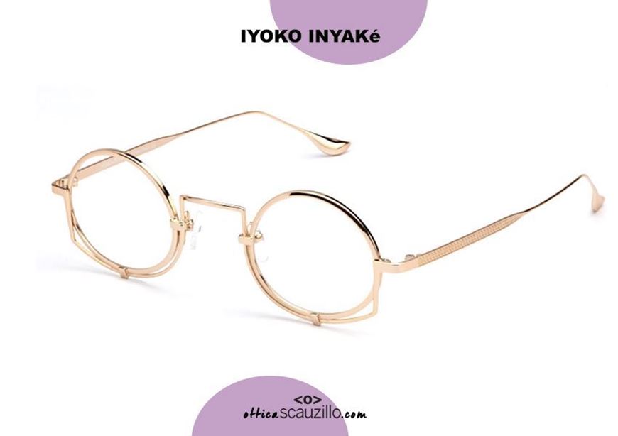 shop online Small metal round eyeglasses IYOKO INYAKè IY844 col. gold otticascauzillo.com  acquisto online Occhiale da vista tondo piccolo metallo IYOKO INYAKè IY844 col. oro