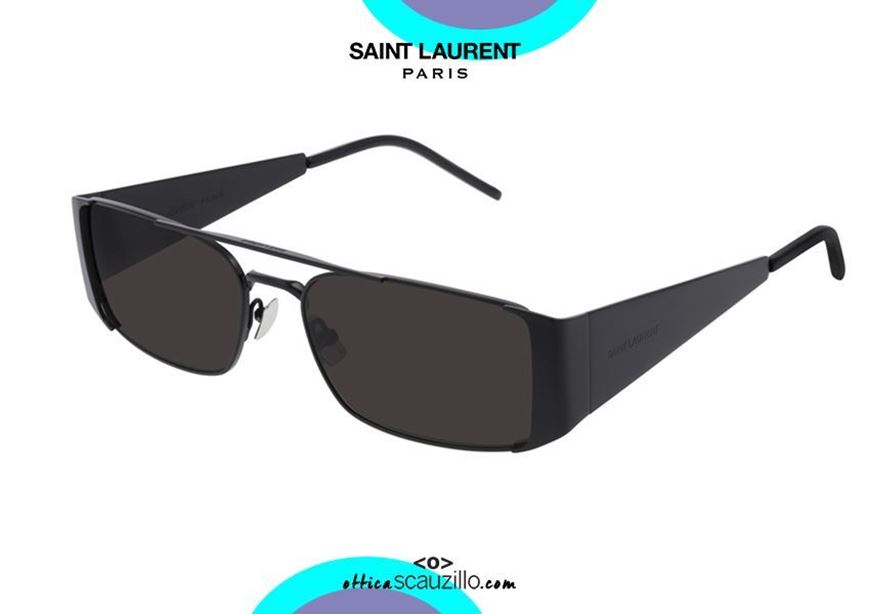 shop online New narrow metal sunglasses thick rod Saint Laurent SL370 col. 002 black on otticascauzillo.com acquisto online Nuovo occhiale da sole metallo stretto asta spessa Saint Laurent SL370 col.002 nero