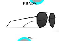 shop online New geometric aviator sunglasses PRADA SPR62X col. black and white otticascauzillo acquisto online Nuovo occhiale da sole aviator geometrico PRADA SPR62X col. nero e bianco