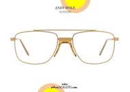 shop online Double bridge eyeglasses Andy Wolf mod. KOLBE col. D orange beige otticascauzillo.com acquisto online occhiale in metallo doppio ponte Andy Wolf mod. KOLBE col. D orange beige