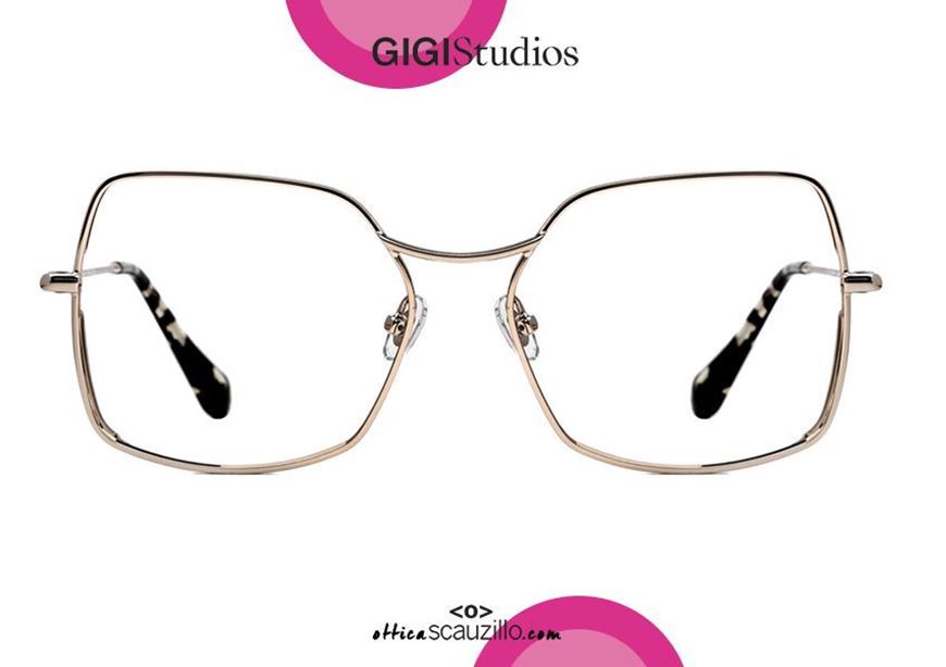 shop online Oversized squared metal eyeglasses GIGI Studios KIMBERLY 64375 gold otticascauzillo.com acquisto online Occhiale da vista metallo squadrato oversize GIGI Studios KIMBERLY 6437/5 oro 